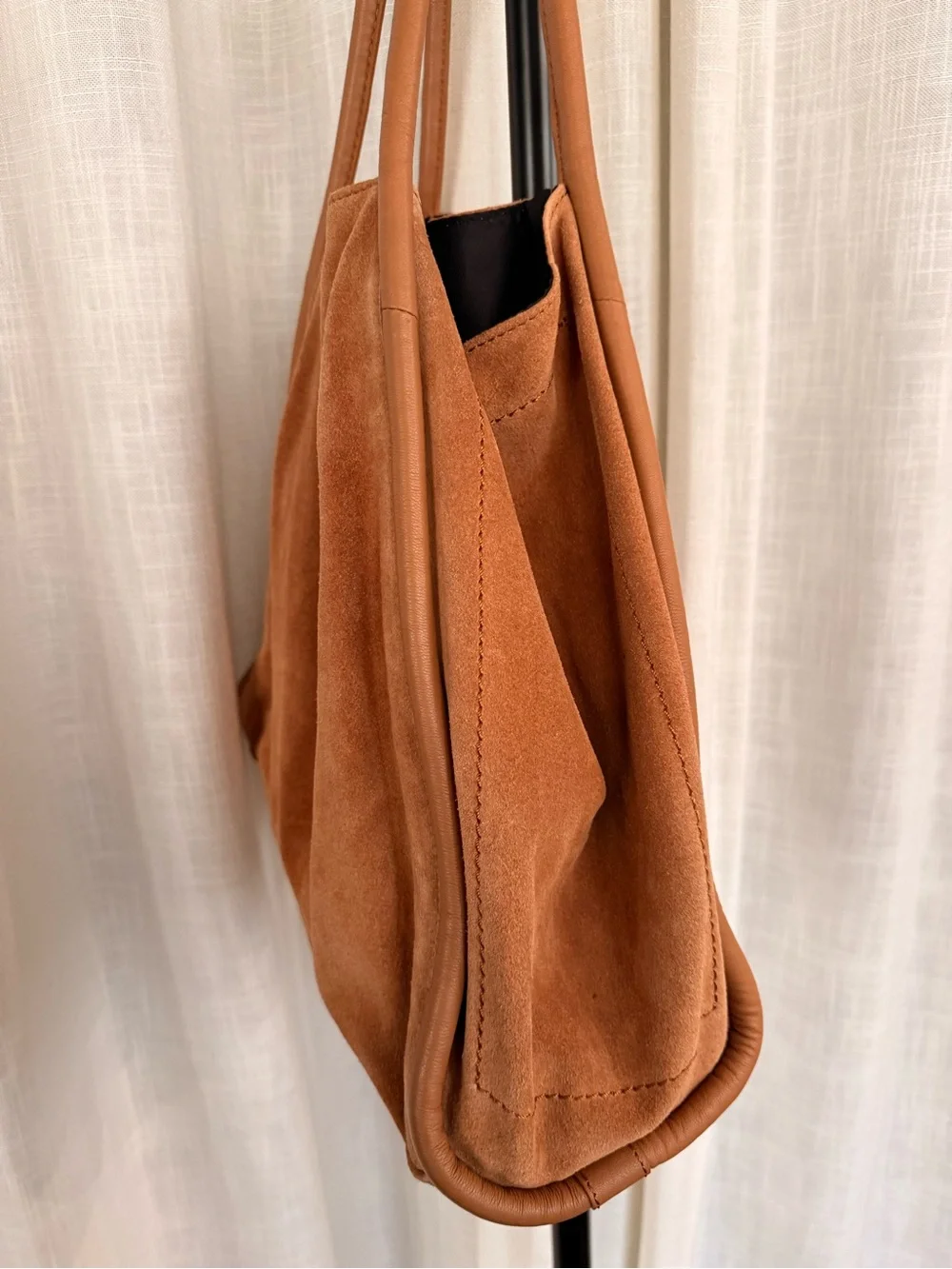 ASOS Viral Suede Tote Bag in Tan